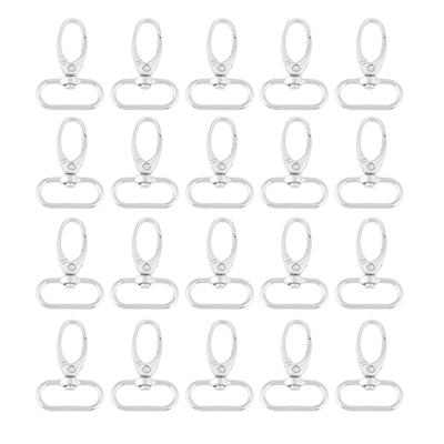 Lot de 20 fermoirs pivotants en alliage de zinc pour porte-clés (25mm)