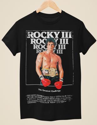 Rocky III - Filmplakat Inspiriertes Unisex Schwarzes T-Shirt