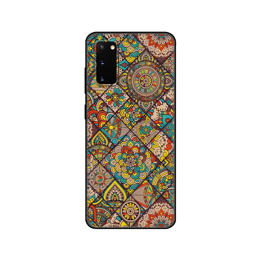 

Black tpu Case For Samsung galaxy S20 /S20 PLUS/S20 ultra/S20+ /S20FE back cover 3D Emboss Vintage Retro Lattice Flower SamsungS20 Ultra