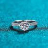 S925 Sterling Silver Women’s Ring - 1 Carat Moissanite, Korean Six-Prong Fashion Style