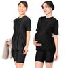 AMUSA Maternity Fitness Swimsuit Awm5501 (JP, Alphabet, LL, Navy/Black)
