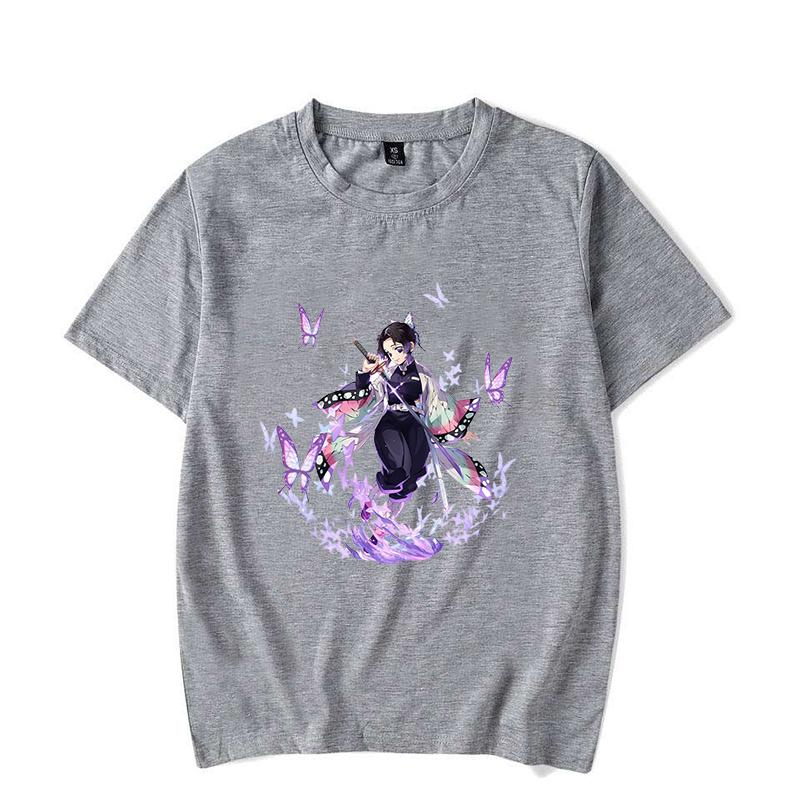 New Kochou Shinobu Print T-shirts for Women Men Summer Tee Shirt Harajuku Anime Casual Round Neck Short Sleeve Tops