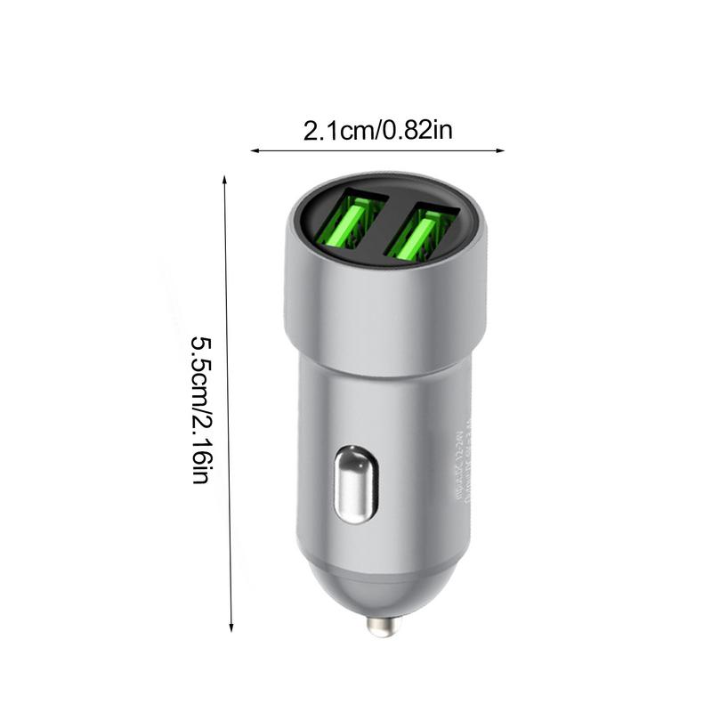 3.4A Fast Charging Car Charger Adapter Fast Charging Adapter for Car Metal Car Charger Safe Auto Charger for Daily Life Business