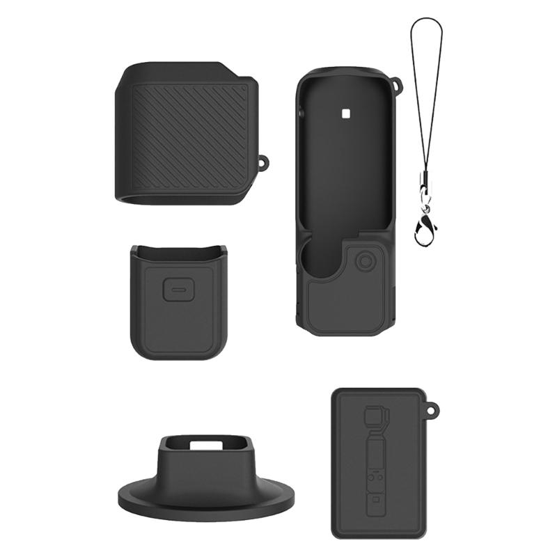 Fashionable Silicone Case Skin For Pocket 4 Camera Cover Vertical Stand And Wrist Strap NonSlip Grip Protectors