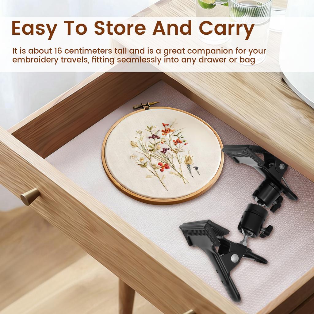 Metal Embroidery Hoop Stand Holder Hands Free Adjustable Embroidery Hoop  Holder Table Clip for DIY Cross Stitch Crafters