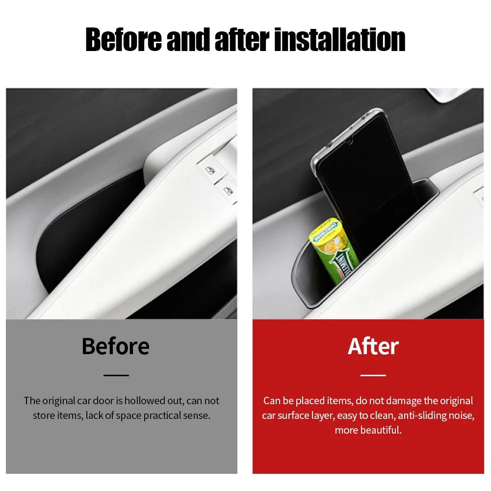 2Pcs Auto Türgriff Aufbewahrungsboxen Tür Armlehne Halter Fach Organizer Zubehör Für Volkswagen ID.3 ID.4X ID.4 CROZZ 2024