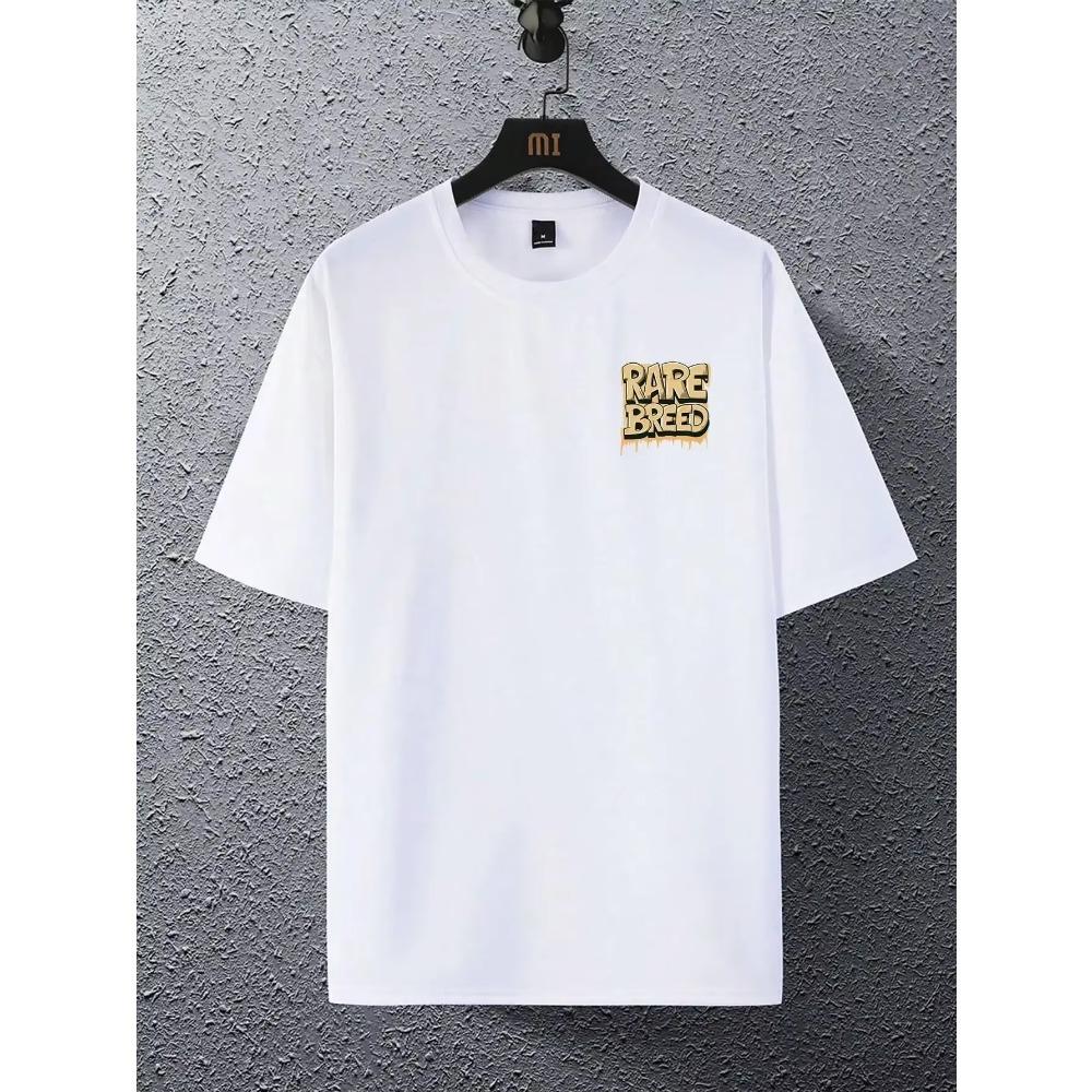 Rare Breed Funny Letter Graphic Print Tshirt Men Cotton Oversize T Shirt Summer Casual Clothes Breathable Tshirts Street Tops
