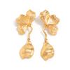 SHIXIN New Fashion Gold Color Flower Pendant Earrings for Women Elegant Irregular Petal Floral Drop Earrings Female Jewelry Gift