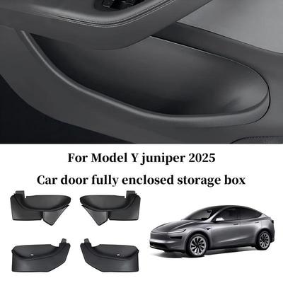 For Tesla ModelY Juniper 2025 Door Side Storage Box Front Rear Side Interior Storage Box Modification Accessories.
