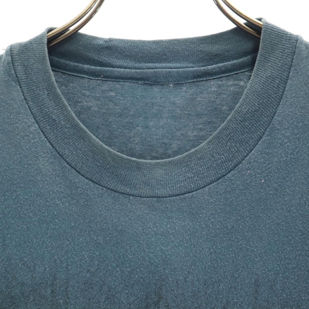 OLD 90s Wolf Short Sleeve T-shirt Charcoal Gray Animal Pattern Men's Used