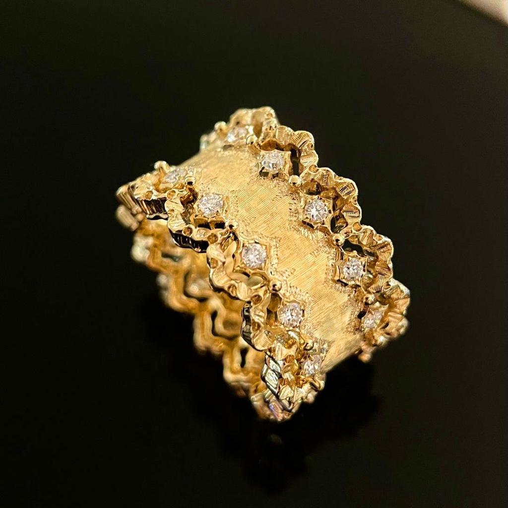 Xiaohongshu Hot Selling Chinese-Style Lace Zircon Luxury Ring for Women: Versatile and Fashionable Design.