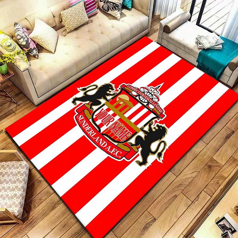 Sunderland Afc Crest Custom Name Carpet Rug For Living Room Bedroom Home Sofa Decoration Kids Play Nonslip Floor Mat