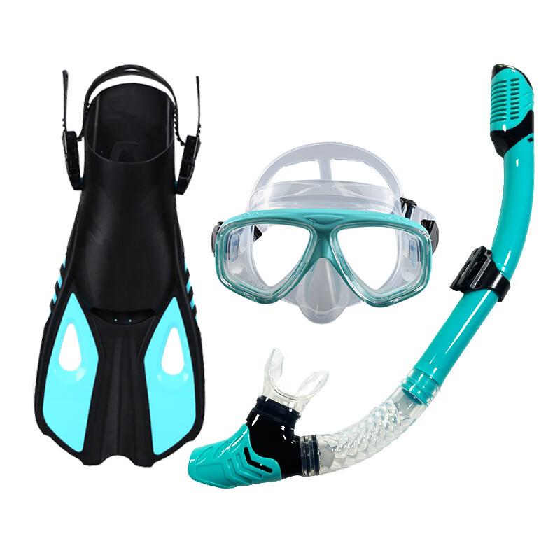 YBLKJ Adult Snorkeling Mask, Snorkel & Fins Set