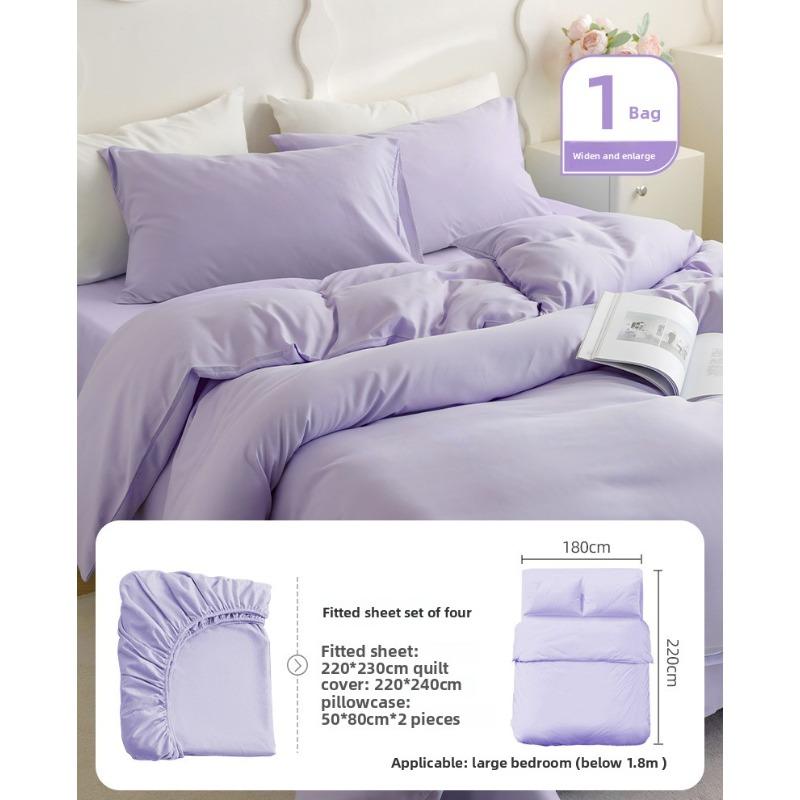 

1PCS Disposable Non-Woven Bed Sheet Set with Pillowcases Hotel Travel Bedding Protector for Double Bed Linen Cover 2x2.2m фіолетовий