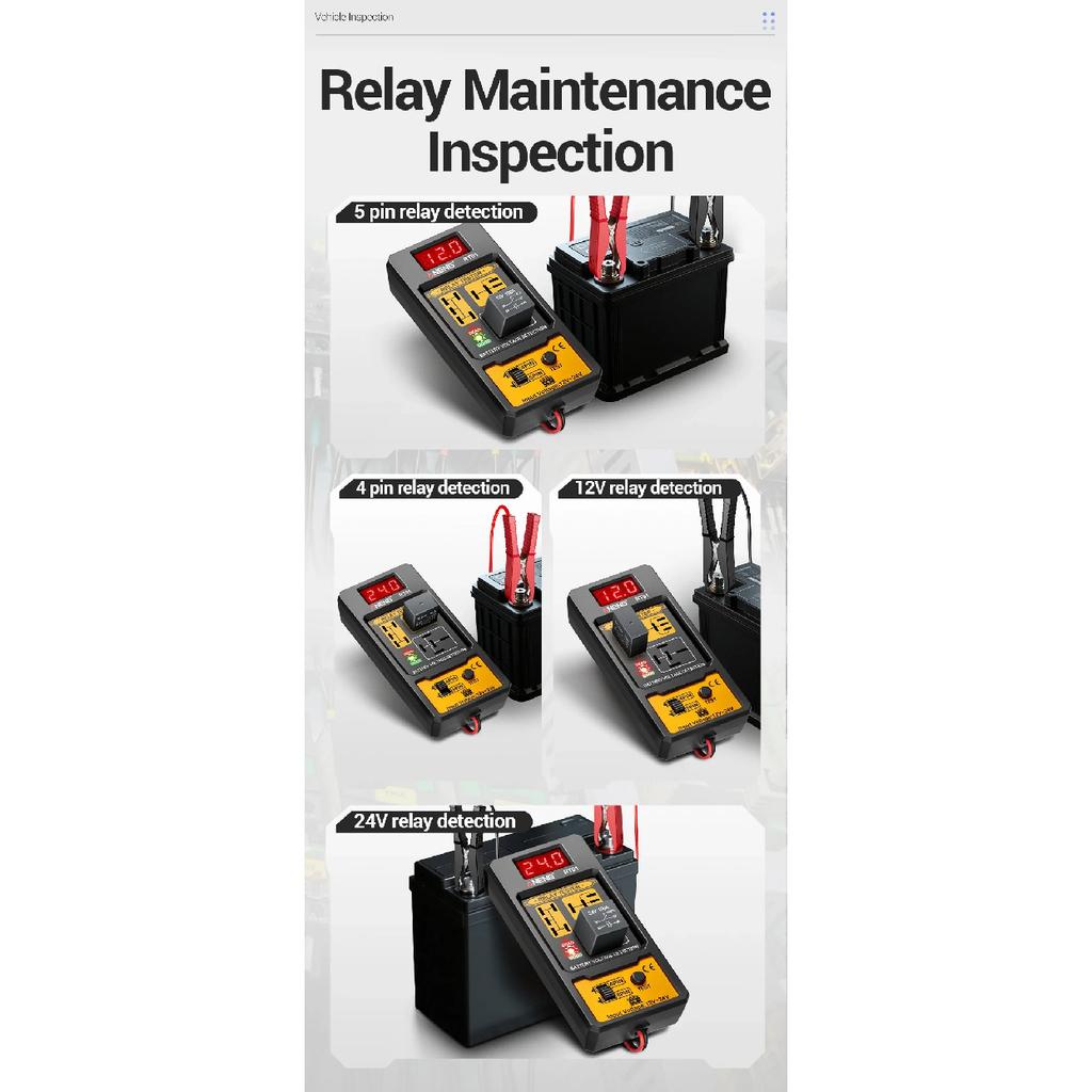 Relay Detector 11-25V ANENG RT01 Digital Universal 4/5 Pins Car Battery Vehicle Detection Digital Display Voltage Battery Tester