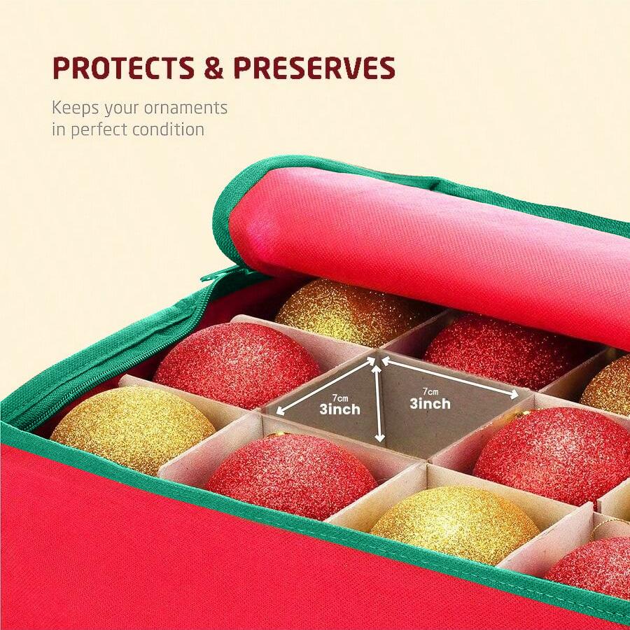 64-Piece Christmas Decoration Storage Box - Large Foldable with Lid for Ornaments, Holiday Supplies & Seasonal Clothes