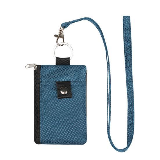 Neck Hanging Card Holder with Lanyard Student ID Sleeve Transparent Window Waterproof Zipper Closure Lightweight Change Coin Purse RFID Blocking