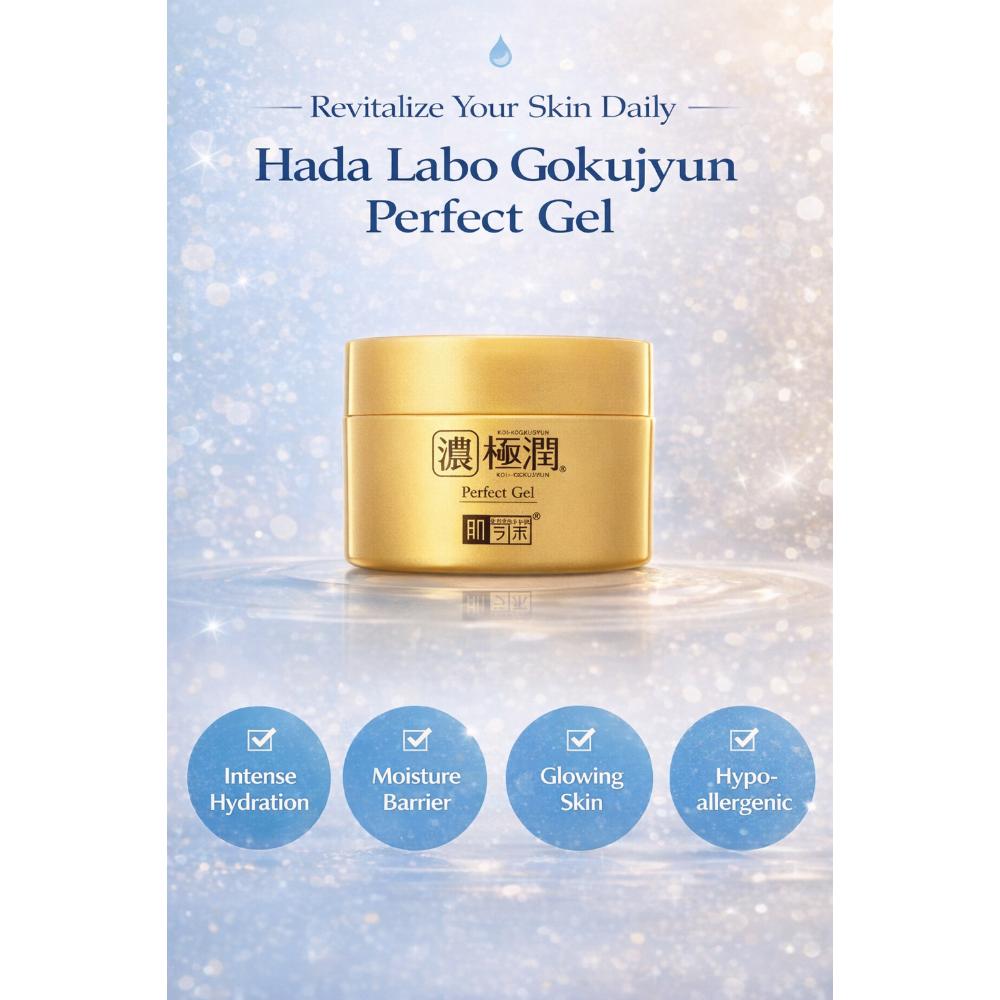 Hada Labo גוקוג'ון ג'ל מושלם 100 גרם – הפתרון היפני "דבש שינה" All-in-One