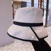 Spring and Autumn New Hat Women's High-end Sense Pearl Decorative Bucket Hat Summer Sunscreen Washbasin Hat