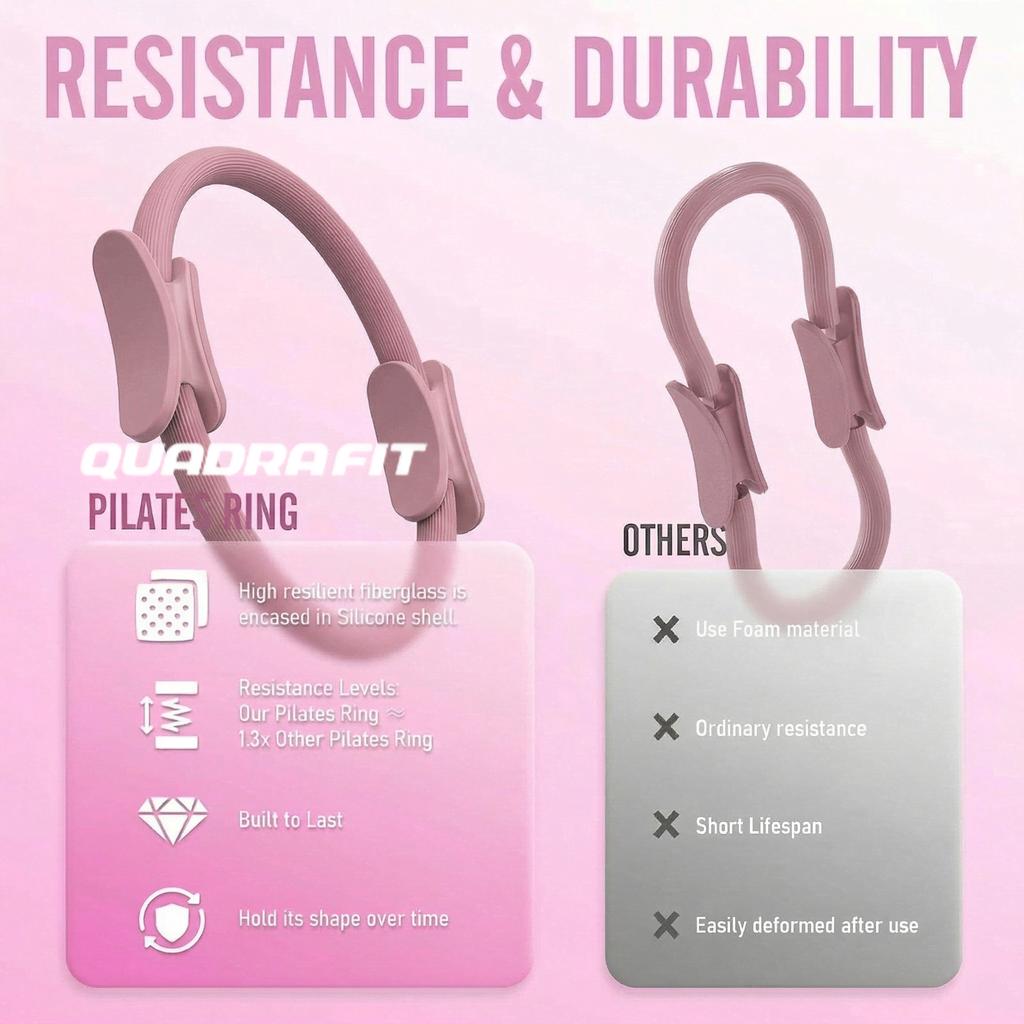 Custom Printed Pilates Fitness Bundle Thick Pilates Mat Pilates Ring and Booty Resistance Band for Home Exercise