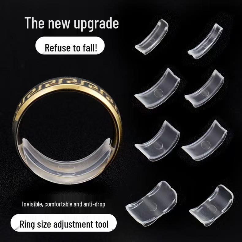 Invisible Ring Size Adjuster Set: 8 Soft Pads for Resizing Diamond Rings & Jewelry