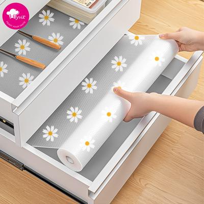 Kunststoff-Blumenregal-Einlagerolle, wasserdicht, staubdicht, rutschfest, Küchenschrankmatte, feuchtigkeitsbeständige Kühlschranktischunterlage