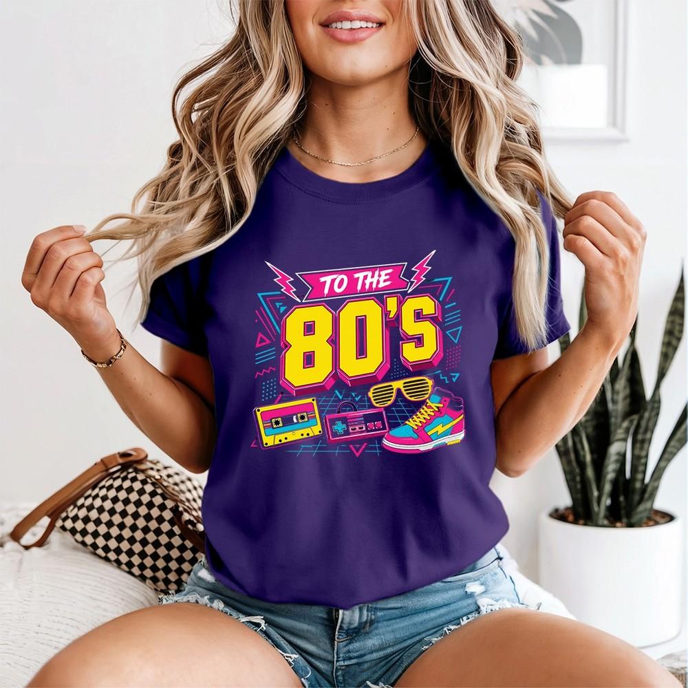 Unisexs Vintage 80s T Shirt Retro 1980 Party Outs Vibrant Print Tee