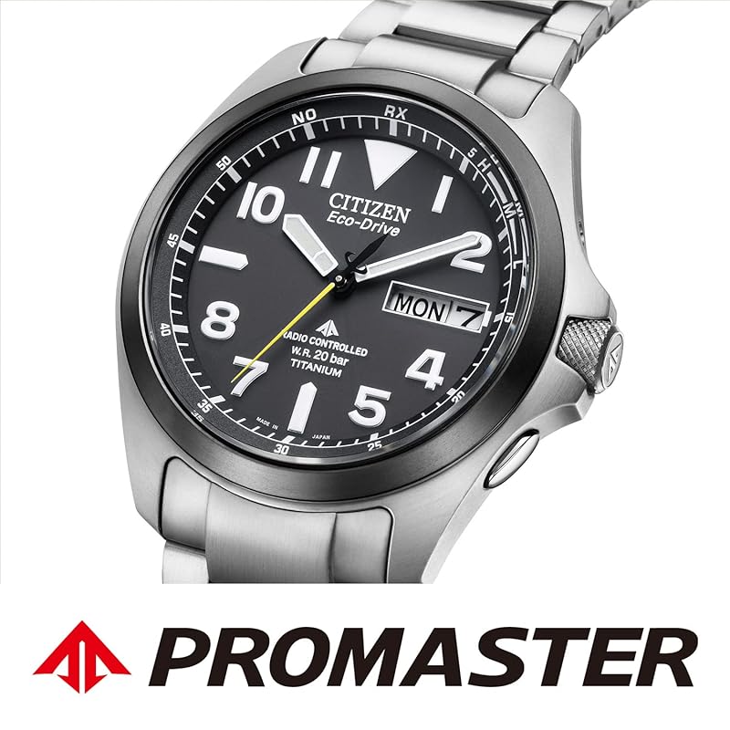 CITIZEN PROMASTER PMD56-2952 Watch (Radio-Controlled, 20 ATM Water Resistant, Easy-to-Read) Titanium, Lightweight, Luminous, Date Display, Day