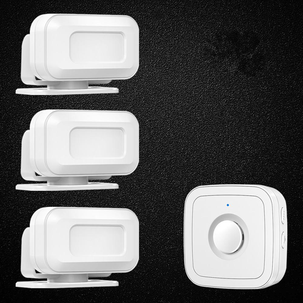 

M12 52 Musics Wireless Sensor Welcome Doorbell Shop Entry Detector Alarm with 3 Transmitter + 1 Receiver D