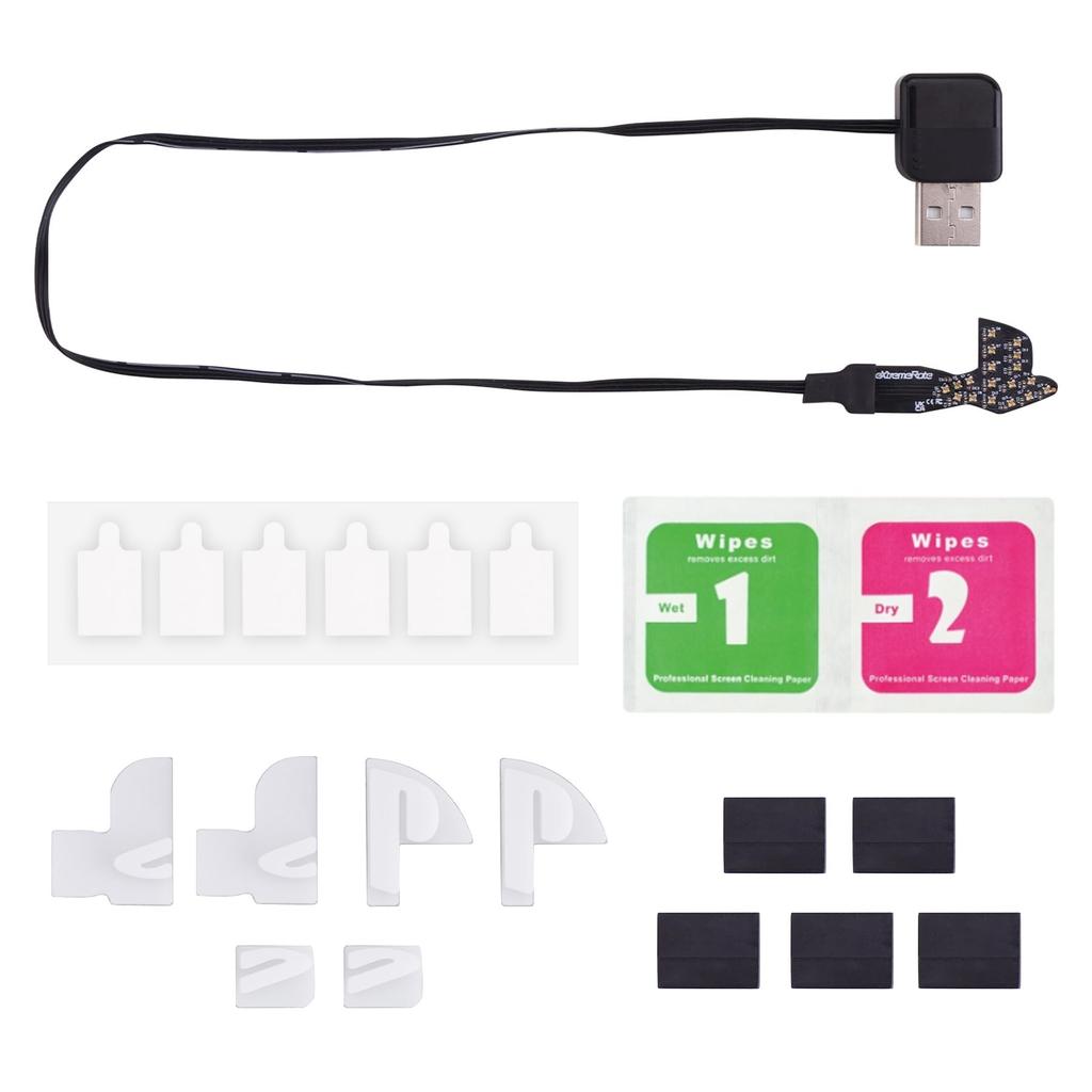 eXtremeRate RGB Logo LED Kit for PS5 Colors 40 Lighting Compatible with Disc and Digital Decorative Illuminated Logo Light Slim/Pro (7 & Effects),