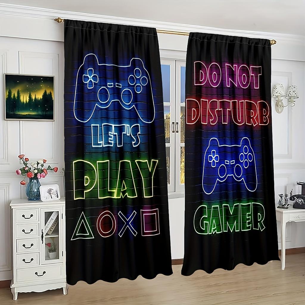 Cartoon Game Switch Controller Window Curtains Blinds For Living Room Kid's Bedroom Bathroom Kicthen Office Door Home Decor2Pcs