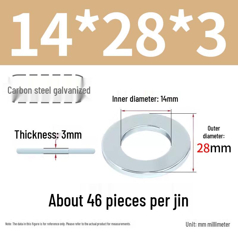 Oversized Thickened Galvanized Iron Flat Washer M2M3456810-M6