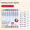 81/72/63/9 Colors Acrylic Paint Marker Pen DIY Painting Drawing for Card Ceramic Stone Mug Glass Fabric Art Supplies Stationery