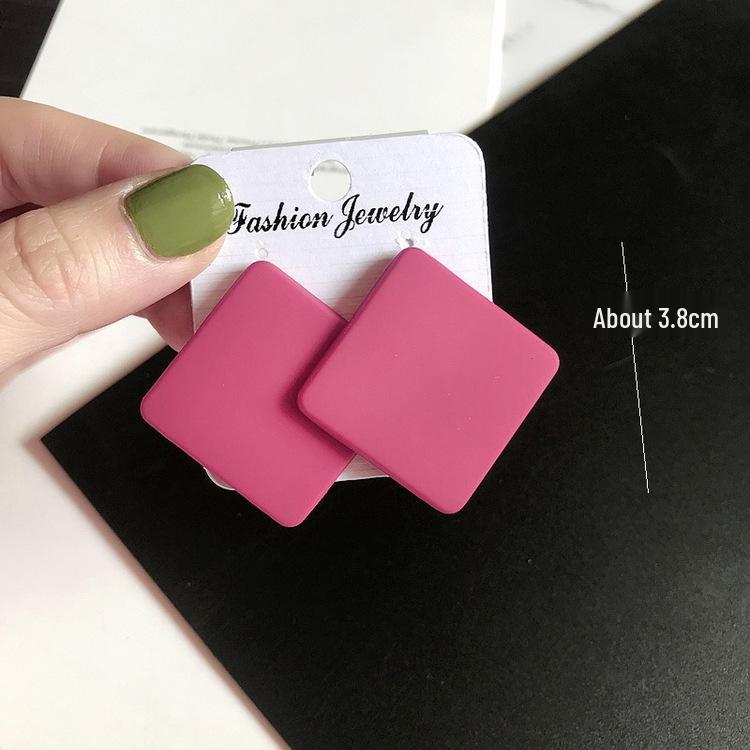 Best-Selling Geometric Acrylic Stud Earrings: Frosted Spray Paint, Exaggerated Candy Colors, Korean Style