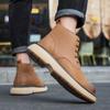 Fashion New Retro Mid Top Casual Workwear Boots Fashion Comfort Breathable Shoe Light Trendy Male Boot All-match Mens Motorcycle Boots