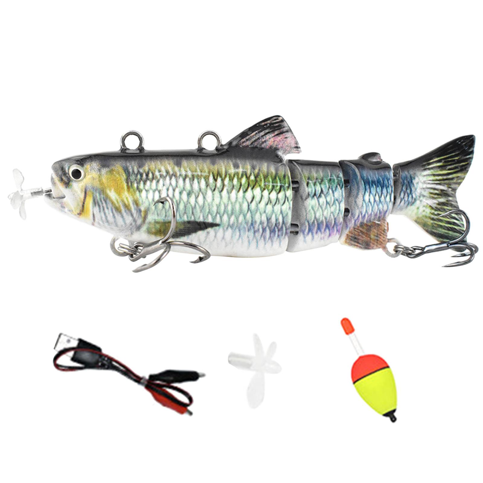 

Роботизированная плавающая приманка 4-секционный многошарнирный свимбейт электрические приманки USB перезаряжаемая светодиодная подсветка рыболовная приманка 90 зелёный