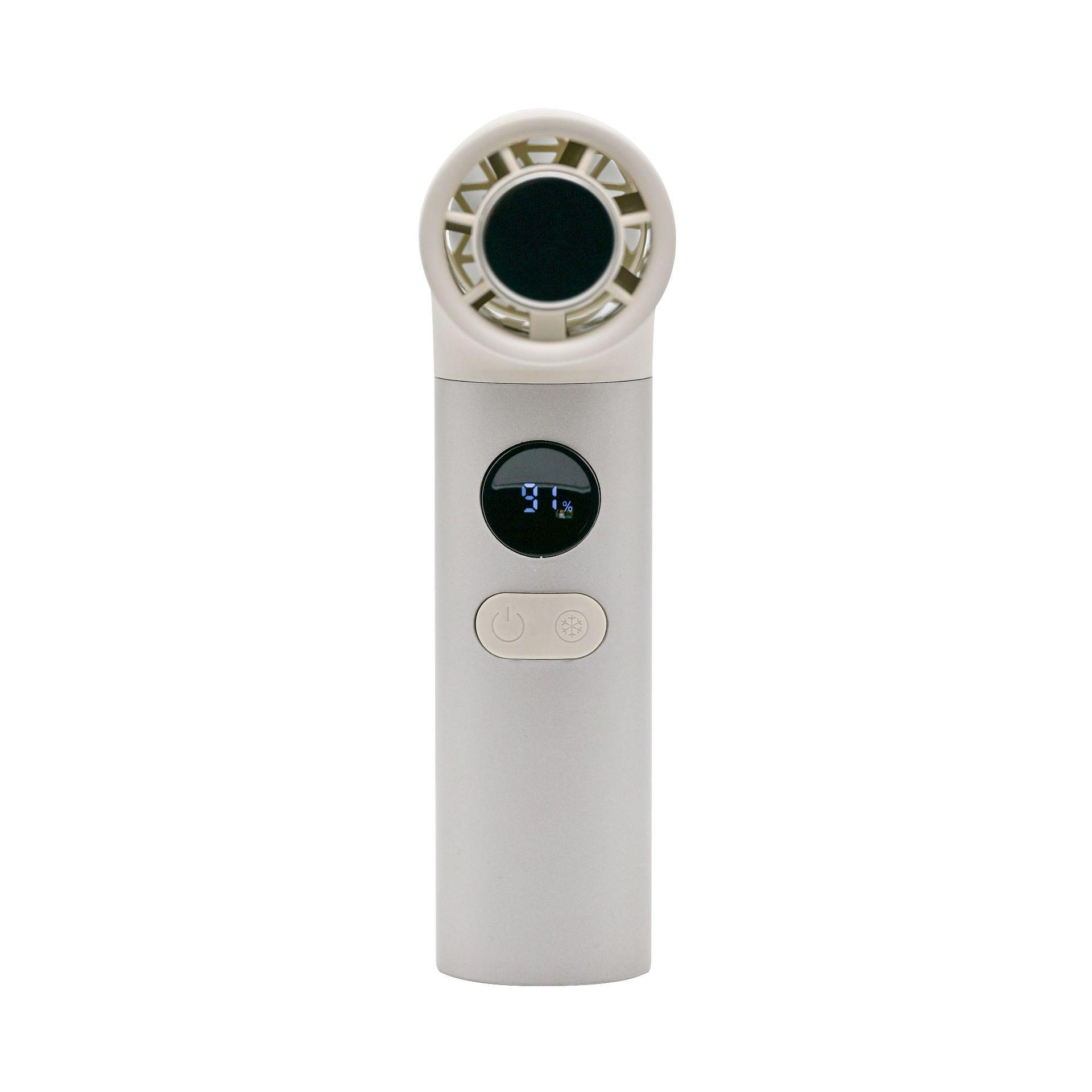 2026 Bendable Handle Mini Handheld Fan with High-Speed Turbine and Ice Pack Cooling H27