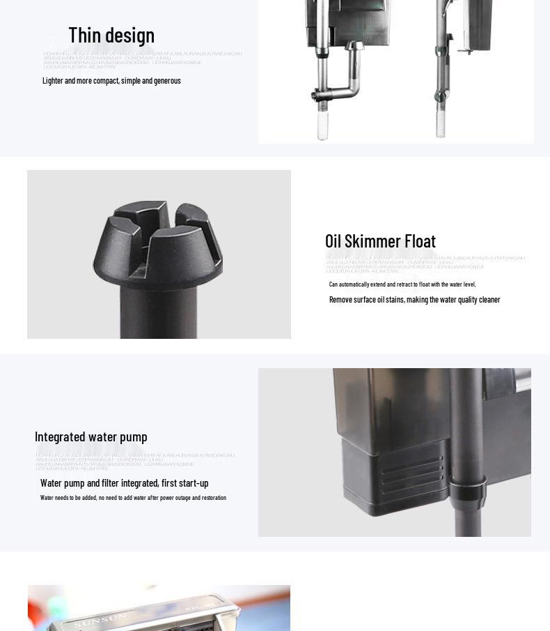 Sen Sen HBL Wall-Mounted Waterfall Filter and Oxygen Pump for Aquariums and Turtle Tanks