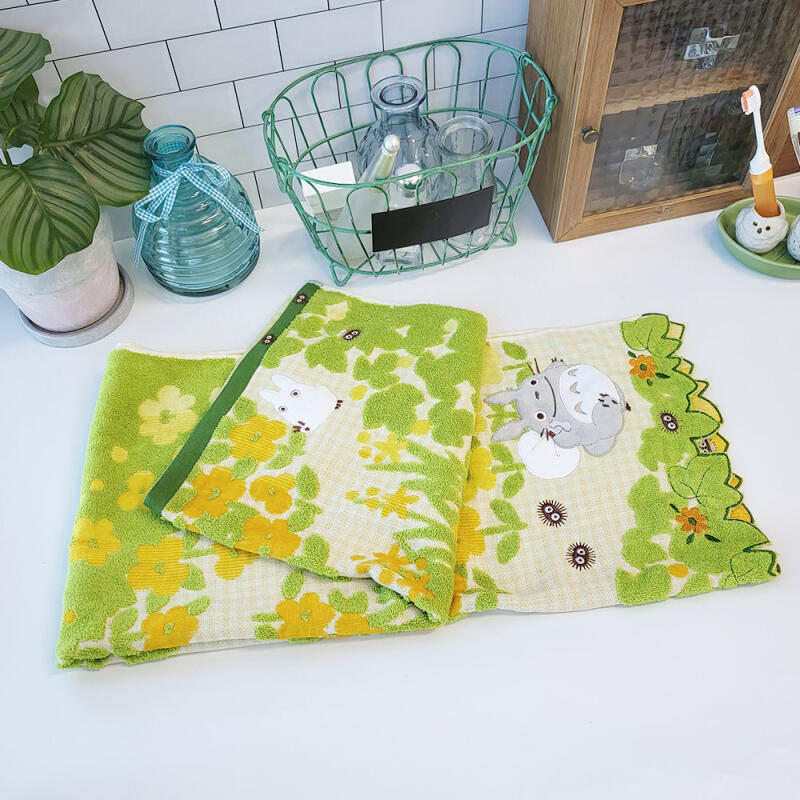 Totoro Marigold Flower Bath Towel