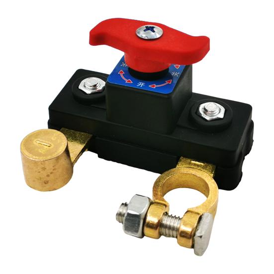 Автомобильный выключатель массы Безопасный Надежный Отключение аккумулятора с латунными клеммами Красная поворотная ручка 1pc