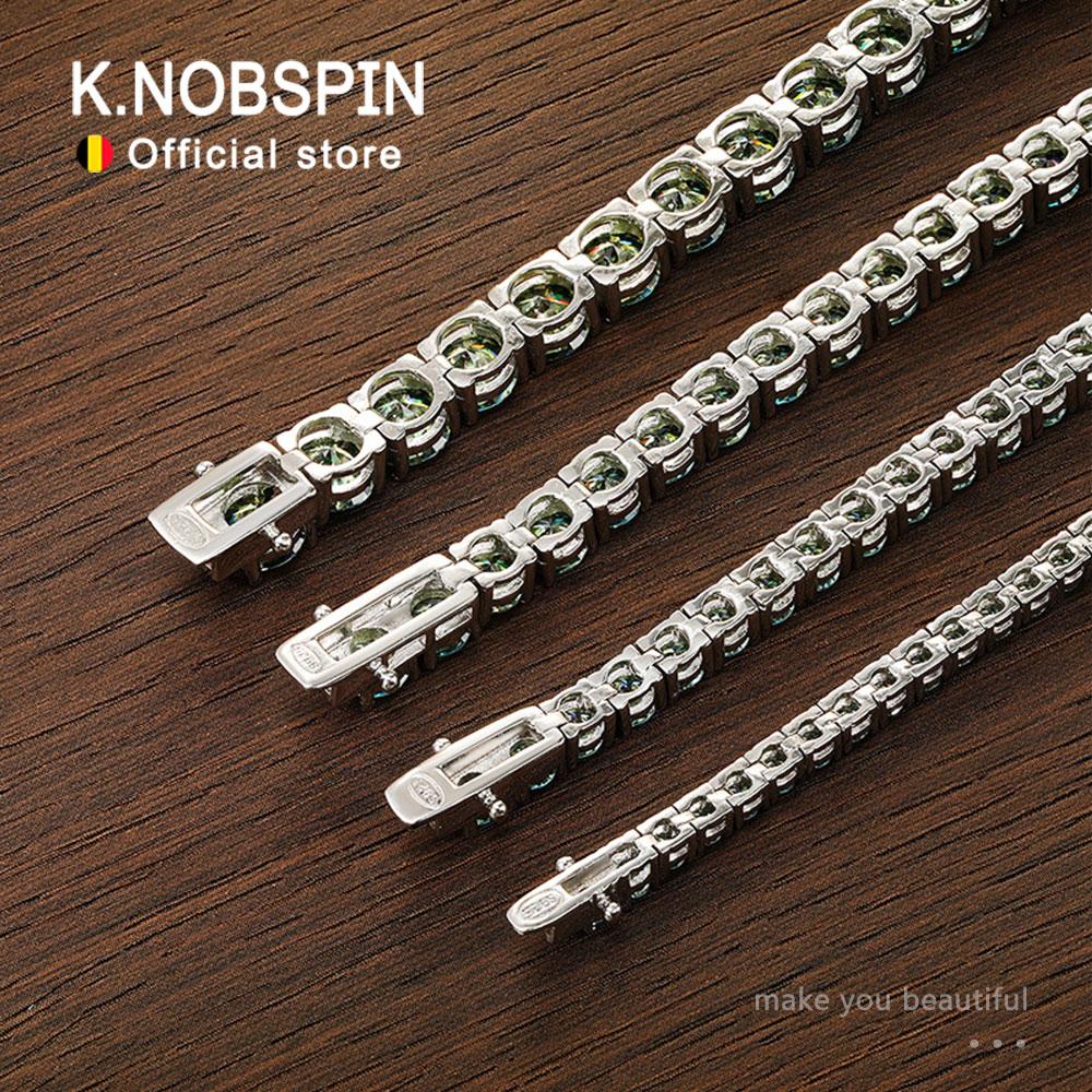 Bracelets Tennis Moissanite Verte Originaux pour Femmes Hommes Diamant de Laboratoire avec GRA Bijoux de Mariage Bracelet en Argent 925