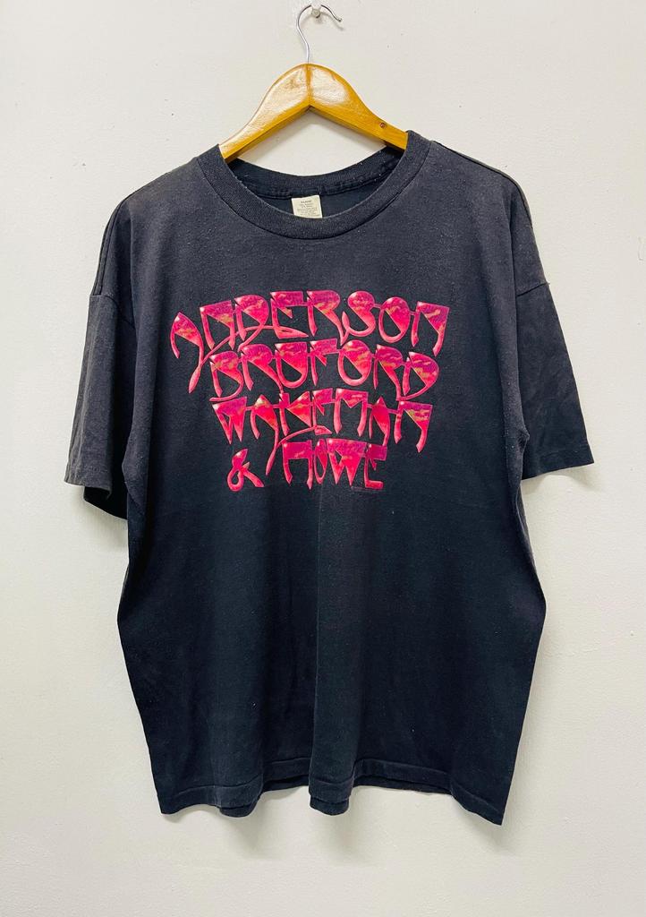 Vintage 80s Anderson Bruford Wakeman Howe 1989 Band T-Shirt / Progressive Rock / UK Music / Arista / Yes / Rock T-Shirt / Black / XL
