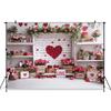 Mocsicka Valentine's Day Backgrounds For Photographs Red Heart Love Rose Wall Lover Wedding Backdrop Shooting Decorations Studio