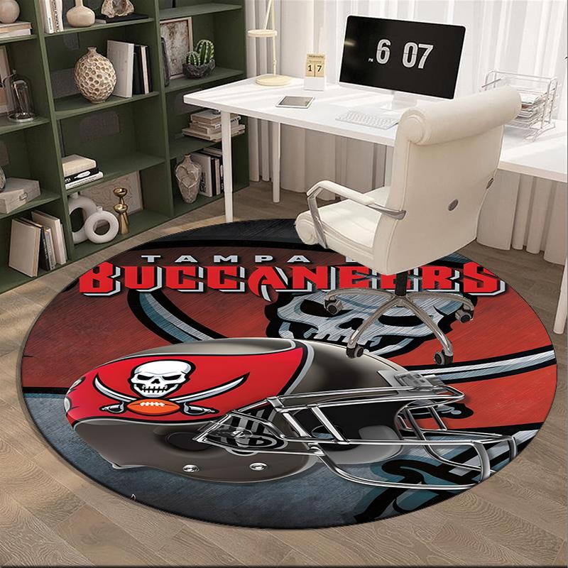 Buccaneers Team Spirit Round Rug for Livingroom,Bedroom, Palyroom, Chair Rug, Area Rug, Circle Carpet, Large Size Fan Christmas Gift