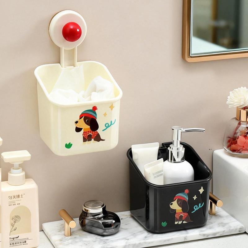 Suction Cup Wall Mounted Non Perforated Toilet and Bathroom Storage Rack