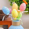 6Pcs Small Colored Foam Eggs with Stick For Festival Celebration Vase Arrangement and Basket Fillers And Art Craft