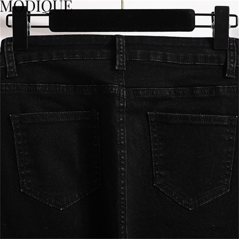 MODIQUE Spring Plus Size New Women Versatile Vintage High Waisted Slimmer Elastic Long Jeans Lady Casual Pencil Pants   Trousers