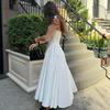 Hot-selling New Solid Color Sexy Deep V Hollow Neck Temperament Pendulum Skirt Edge Dress Women's Clothing