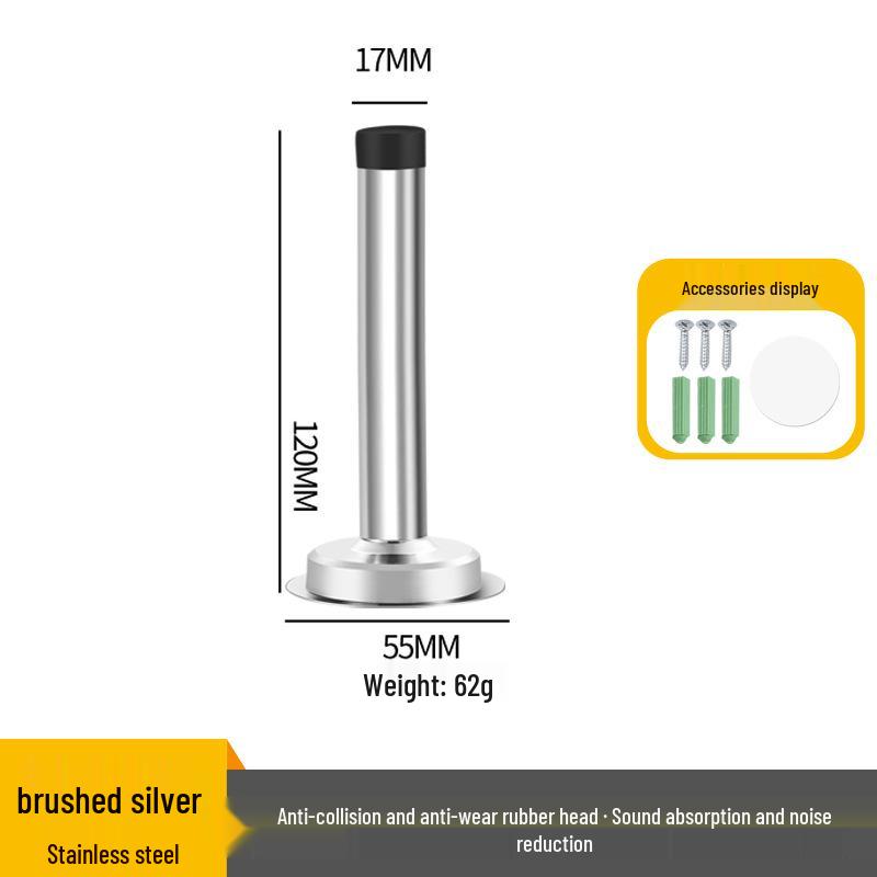 Stainless Steel Anti-Collision Rubber Door Stopper for Glass and Entrance Doors