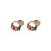 White Baihe colored gemstone ear clips, unique rainbow design, mosquito coil disc, no ear piercings, ear clips, new earrings.
